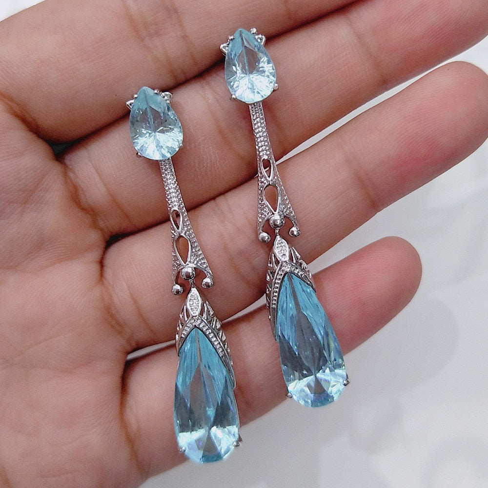 Light Blue Drop Earrings