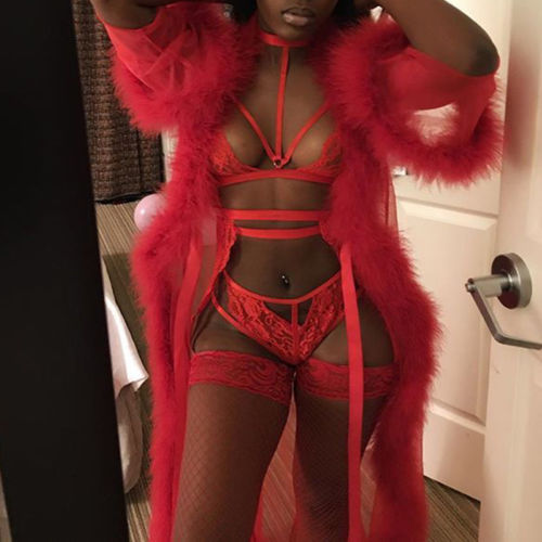 Feathered Lingerie Robe