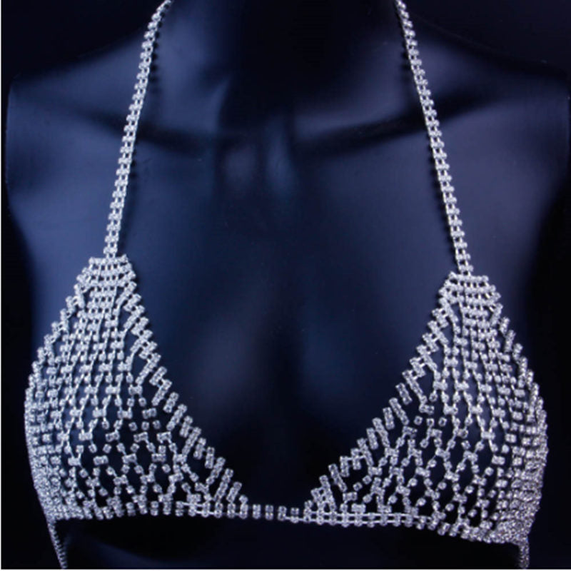 Rhinestone Body Chain Suit